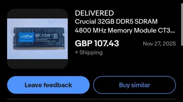 Оперативная память &mdash; новое золото: в США пользователь заказал комплект памяти DDR5, но получил пустую коробку